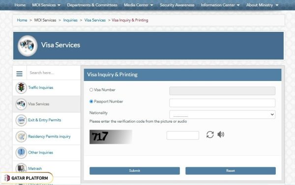 MOI Qatar Visa Check Online