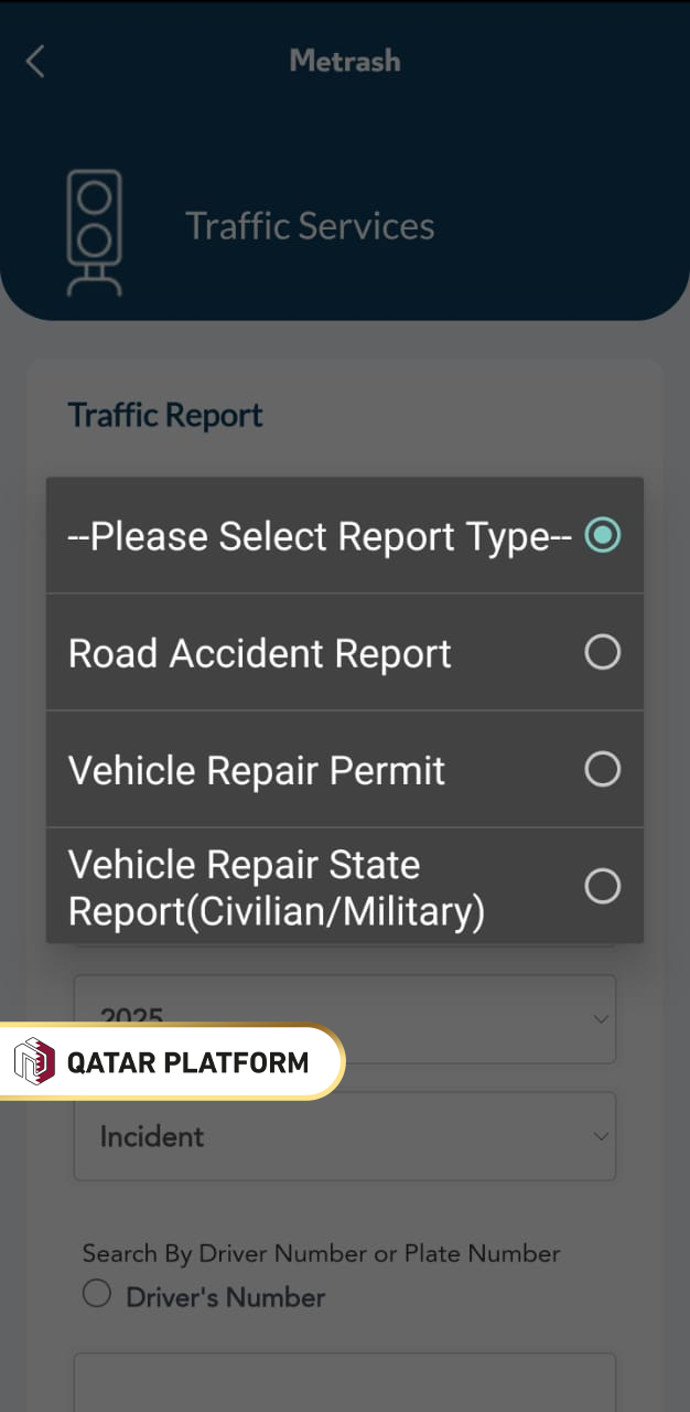 How to Check Accident History in Metrash by Driver's QID Number